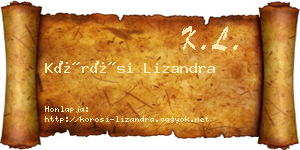 Kőrösi Lizandra névjegykártya